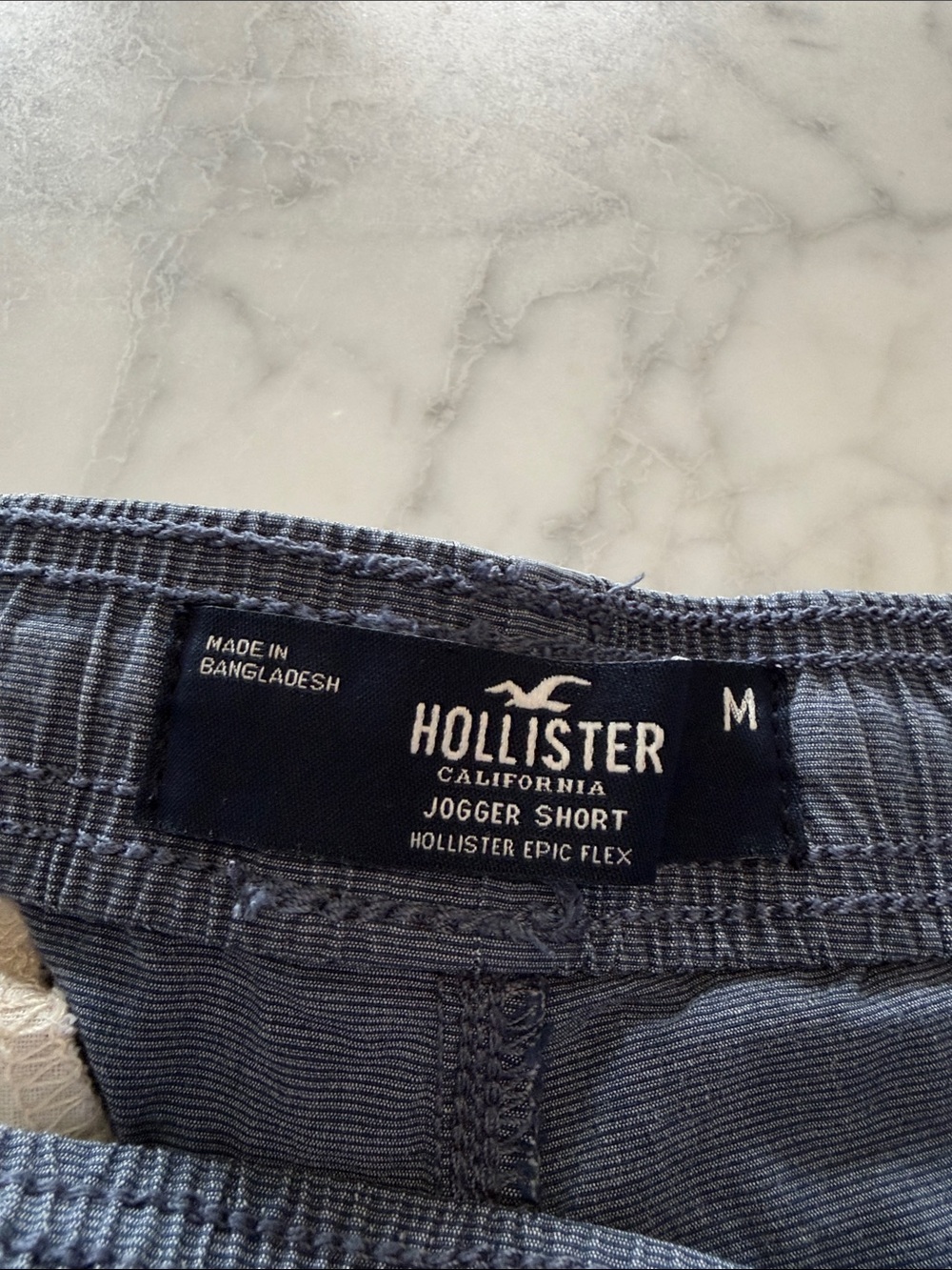 Hollister Slate Blue Jogger Shorts with Drawstring Size Medium - Picture 2 of 4